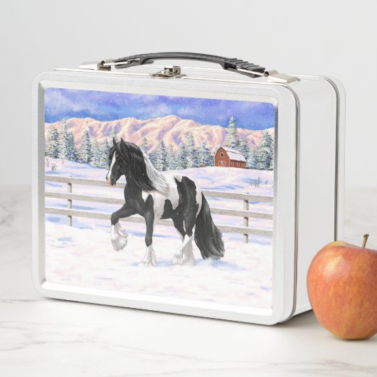 ブラックピートピエバルジプシーヴァンナーウマ荷車を引くーズ メタルランチボックス (インサイチュ)