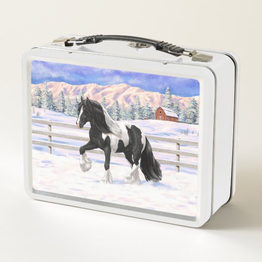 ブラックピートピエバルジプシーヴァンナーウマ荷車を引くーズ メタルランチボックス (裏面)