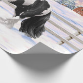 ブラックピートピエバルジプシーヴァンナーウマ荷車を引くーズ ラッピングペーパー (角)