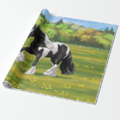 ブラックピートピエバルジプシーヴァンナーウマ荷車を引くーズ ラッピングペーパー (アンロールド)