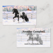 ブラックピートピエバルジプシーヴァンナーウマ荷車を引くーズ 名刺 (正面/裏面)