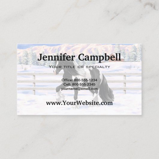 ブラックピートピエバルジプシーヴァンナーウマ荷車を引くーズ 名刺 (裏面)