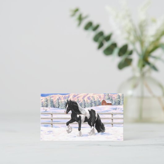 ブラックピートピエバルジプシーヴァンナーウマ荷車を引くーズ 名刺 (スタンド正面)