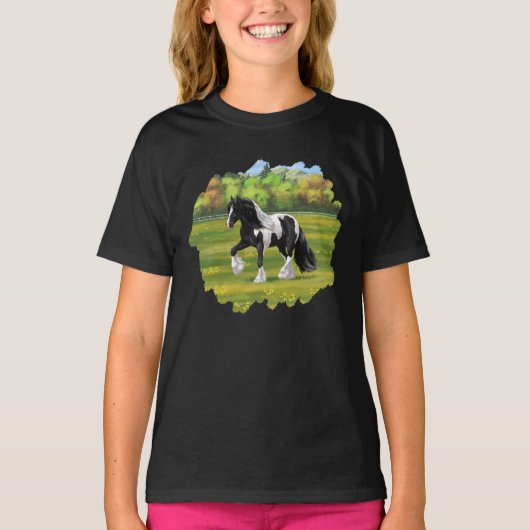 ブラックピートピエバルジプシーヴァンナーウマ荷車を引くーズ Tシャツ (正面)