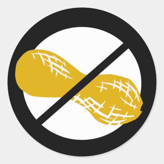 ブラックピーナッツフリーナッツアレルギーキッズ ラウンドシール (正面)