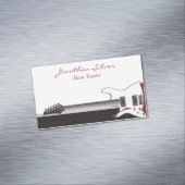 ブラックピ赤と白アノ&ギター音楽先生 マグネット名刺 (インサイチュ)