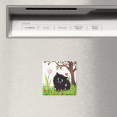 ブラックファジーキャットバイバイバーレル磁石 マグネット (インサイチュ (食洗機))