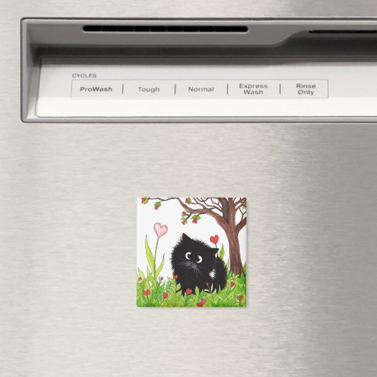 ブラックファジーキャットバイバイバーレル磁石 マグネット (インサイチュ (食洗機))