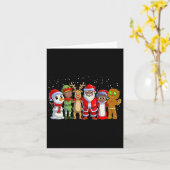 ブラックファミリークリスマスアフロアフリカンサンタ カード (黄色い花)