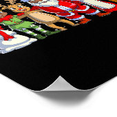 ブラックファミリークリスマスアフロアフリカンサンタ ポスター (角)