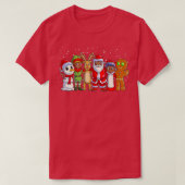 ブラックファミリークリスマスアフロアフリカンサンタ Tシャツ (デザイン正面)