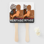 ブラックファミリーブラックラブアフリカ伝統 ハンドファン (正面&裏面)