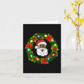 ブラックファミリーメリークリスマスリースアフリカンアメリカ カード (黄色い花)