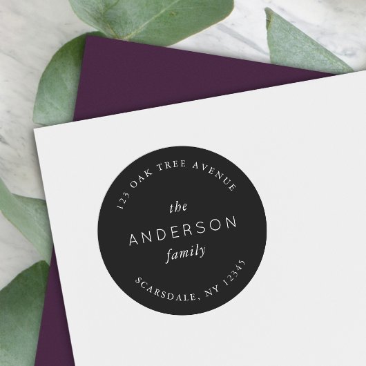 ブラックファミリー名 返送先住所 ラウンドシール