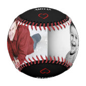 ブラックファミリー2フォトコラージュの父の日`s  野球ボール (正面)