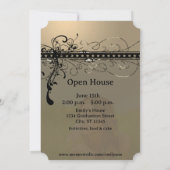 ブラックファンキースワエレガントールズ卒業招待状 招待状 (裏面)