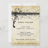 ブラックファンキースワエレガントールズ卒業招待状 招待状 (裏面)