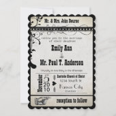 ブラックファンキールネッサンス中世プライ結婚ビル 招待状 (正面)