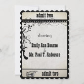 ブラックファンキールネッサンス中世プライ結婚ビル 招待状 (裏面)