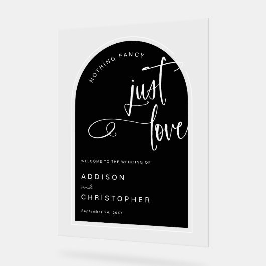 ブラックファンシーの歓迎を愛す結婚るものはない アクリルサイン (傾斜)