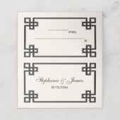 ブラックファンシーギリシャ鍵フレームエスコートカードアイボリー プレイスカード (外部開封)