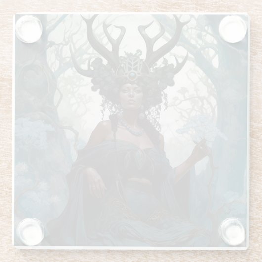 ブラックファンタジーソーセレス魔法ファンタジー ガラスコースター (裏面)