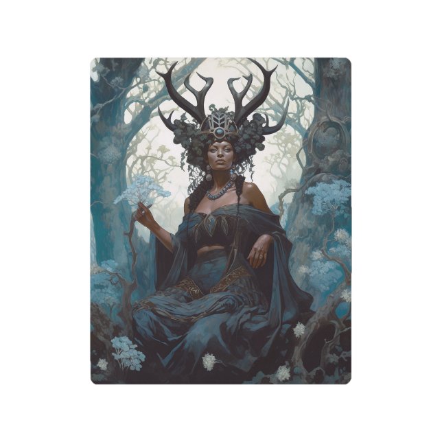 ブラックファンタジーソーセレス魔法ファンタジー メタルプリント (正面)