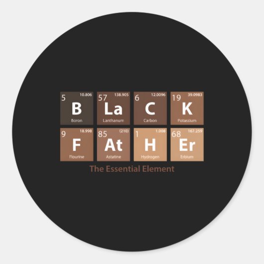 ブラックファーザーエッセンシャルエレットファーザーズデーブラックパパ ラウンドシール (正面)