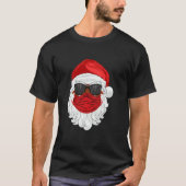 ブラックファーザークリスマス2020サンタクロース顔マスク Tシャツ (正面)