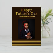 ブラックファーザーズデイディナーパーティーフォイル招待状 箔招待状 (立ち正面)