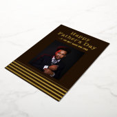 ブラックファーザーズデイディナーパーティーフォイル招待状 箔招待状 (回転した状態)