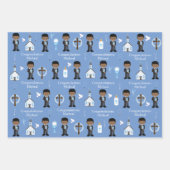 ブラックファーストコミュニオンボーイ ラッピングペーパーシート (正面2)