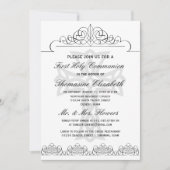 ブラックファーストホーリーコミュニオンクロス招待状 招待状 (正面)