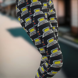 ブラックフィガロ車のパターンのフィガレーションレギンス レギンス