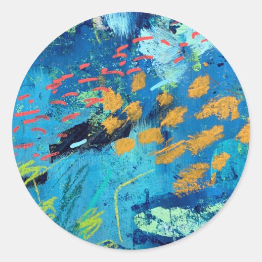 ブラックフィッシュのシールデザイン ラウンドシール (正面)