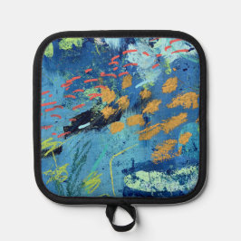 ブラックフィッシュデザインのオーブンミットと鍋敷き 鍋敷き