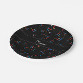 ブラックフィールドパーソナライズされたホッケー ペーパープレート (アングル)