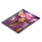 ブラックフェアリークイーンピンクパープルファンタジーアート ノートブック (左側)