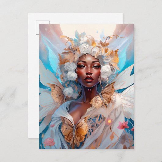 ブラックフェアリークイーンファンタジーアート ポストカード (正面/裏面)