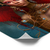 ブラックフェアリークイーンレッド金ゴールドフェアリーファンタジー ポスター (角)