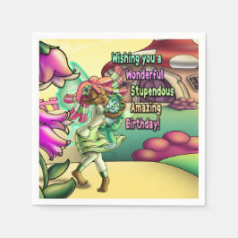 ブラックフェアリーラブリー誕生日 スタンダードカクテルナプキン