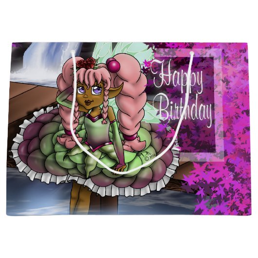 ブラックフェアリー誕生日 ラージペーパーバッグ (正面)