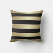 ブラックフェイクとゴールドストライプの箔 クッション (裏面)