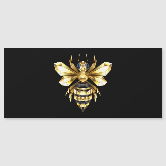 ブラックフェイクにゴールドフォイルのロゴBee多角形 (正面)