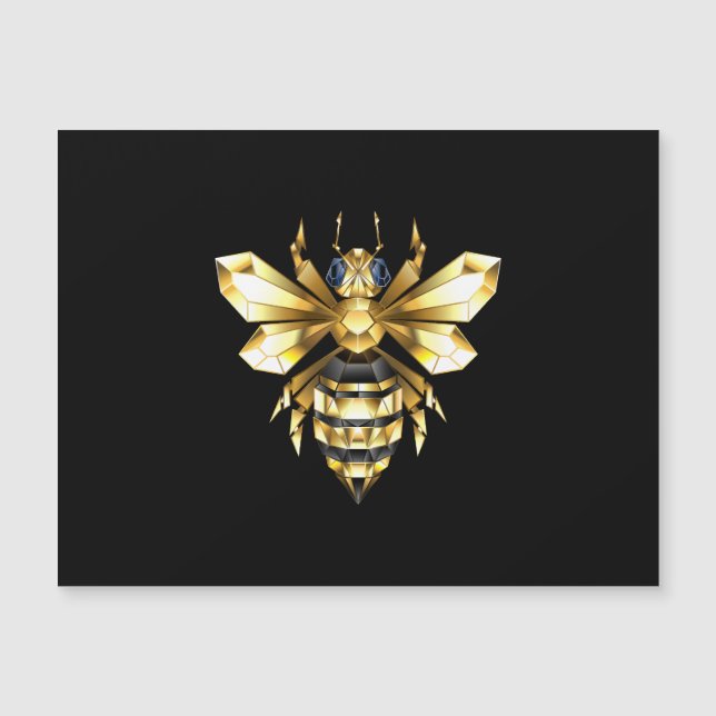 ブラックフェイクにゴールドフォイルのロゴBee多角形 (正面)