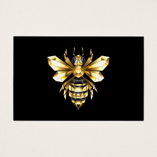 ブラックフェイクにゴールドフォイルのロゴBee多角形 (正面)