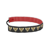 ブラックフェイクにゴールドフォイルのロゴBee多角形 アスレチックヘッドバンド (左)