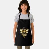 ブラックフェイクにゴールドフォイルのロゴBee多角形 エプロン (インサイチュ)