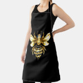 ブラックフェイクにゴールドフォイルのロゴBee多角形 エプロン (インサイチュ)
