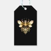 ブラックフェイクにゴールドフォイルのロゴBee多角形 ギフトタグ (正面)